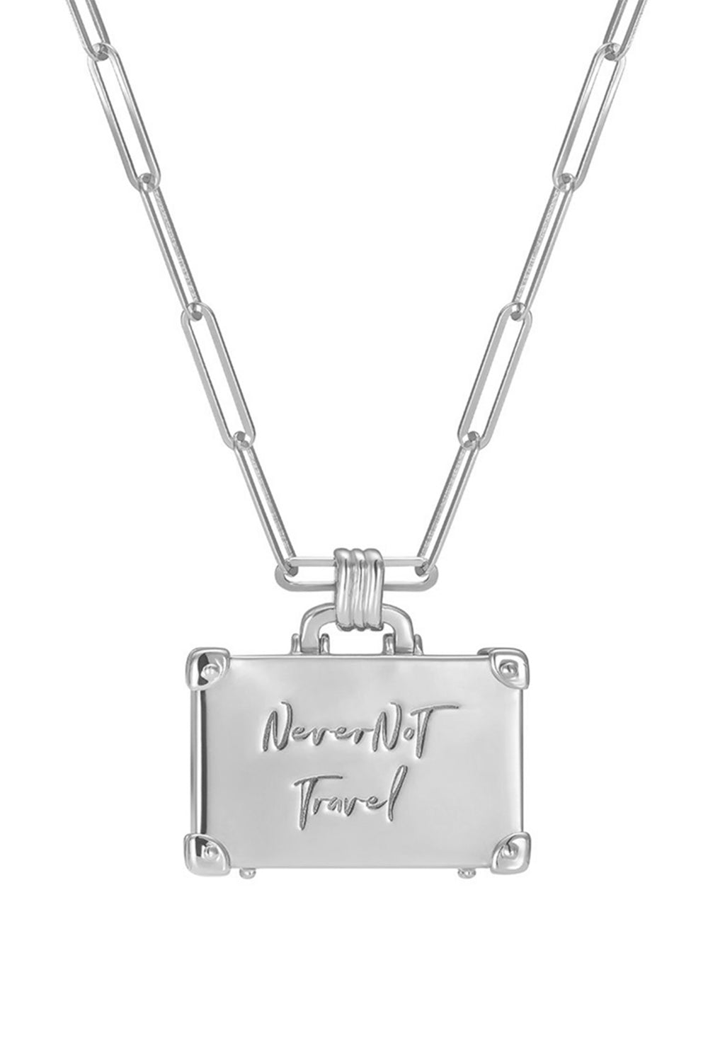 Sapphires Weekend Trip Mini Suitcase Pendant Necklace-WHITE GOLD-JEWELRYFINE JEWELNECKLACE O-NEVERNOT