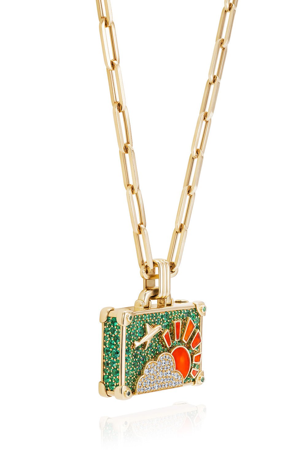 NEVERNOT-Large Colombian Beauty Suitcase Necklace-YELLOW GOLD