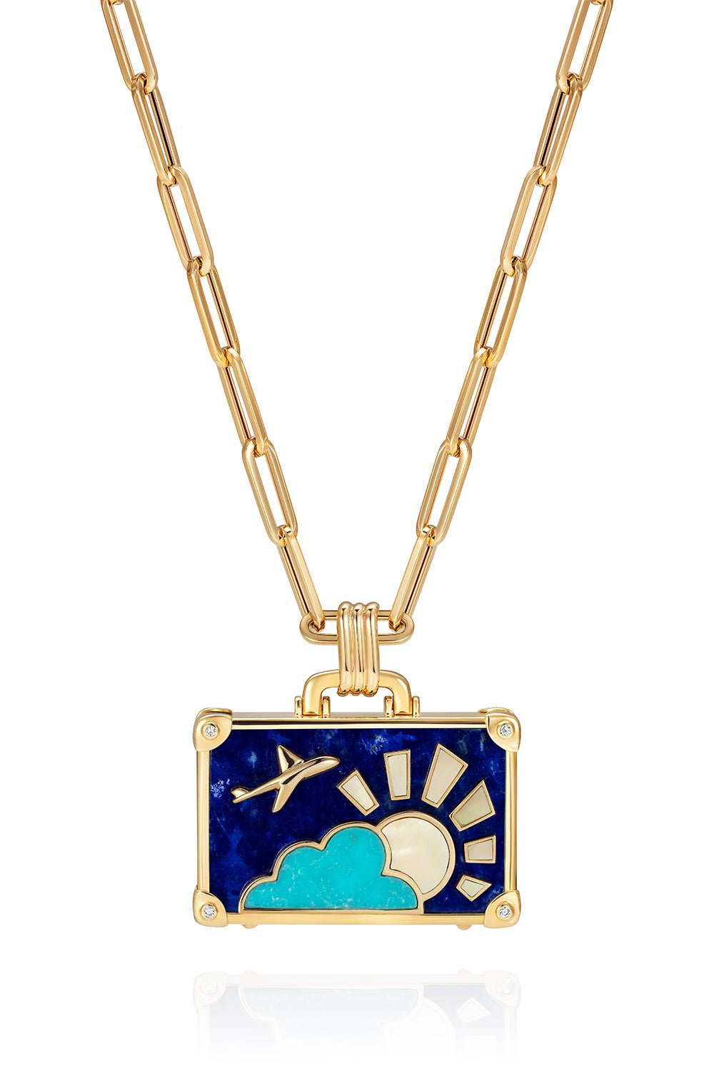 NEVERNOT-Large Dreamy Night Suitcase Necklace-YELLOW GOLD