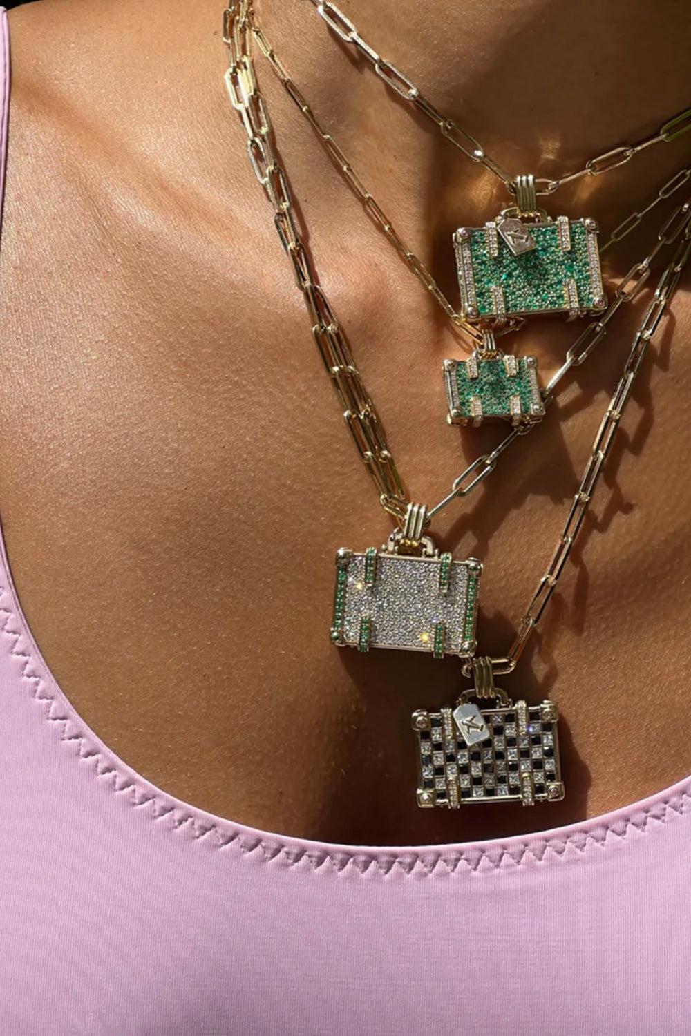 'Big Shot’ Weekend Suitcase Necklace-YELLOW GOLD-JEWELRYFINE JEWELNECKLACE O-NEVERNOT