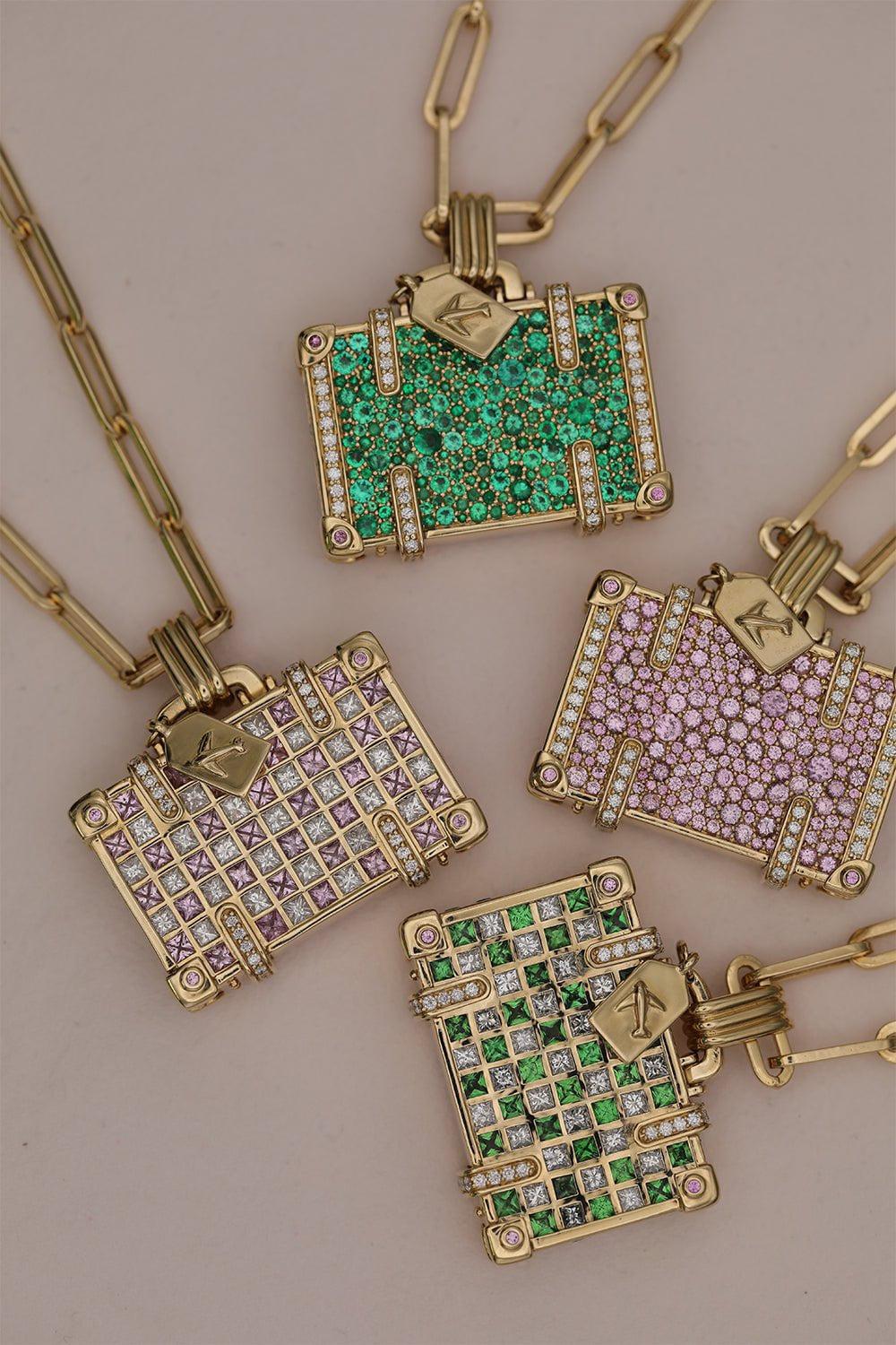 NEVERNOT-Large Tsavorite Travel Necklace-YELLOW GOLD