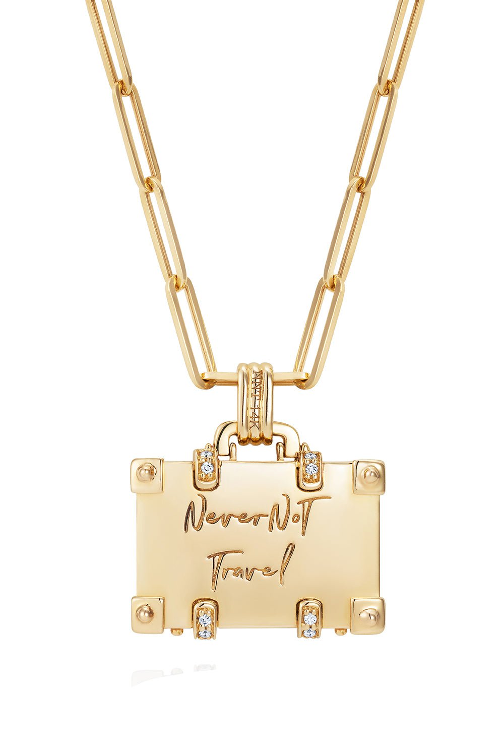NEVERNOT-Large Tsavorite Travel Necklace-YELLOW GOLD