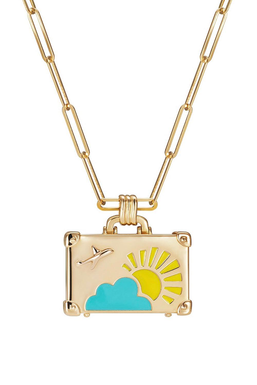 Weekend Trip Mini Suitcase Pendant Necklace-YELLOW GOLD-JEWELRYFINE JEWELNECKLACE O-NEVERNOT