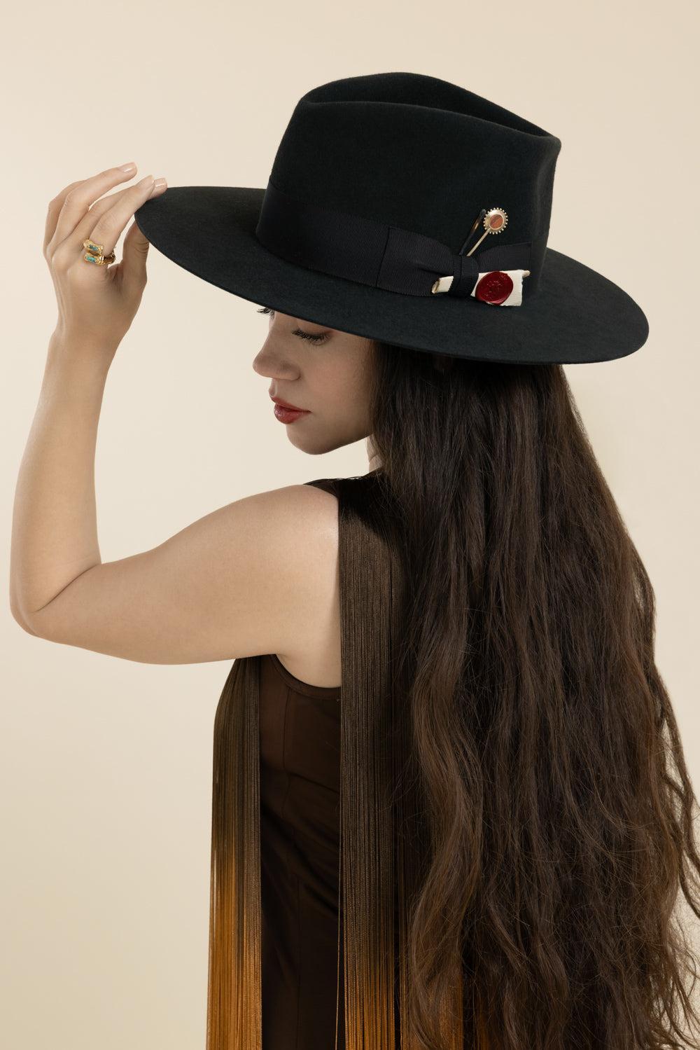 Noir D' Ivoire Hat-BLACK-56-ACCESSORIEHEADWEAR-NICK FOUQUET