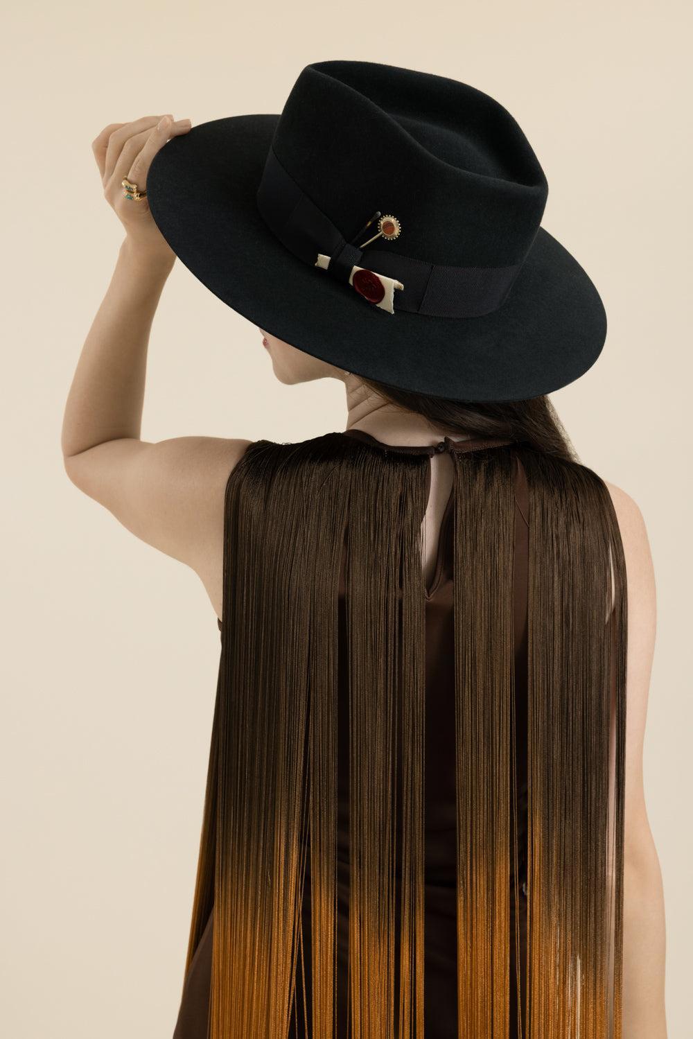 Noir D' Ivoire Hat-BLACK-56-ACCESSORIEHEADWEAR-NICK FOUQUET