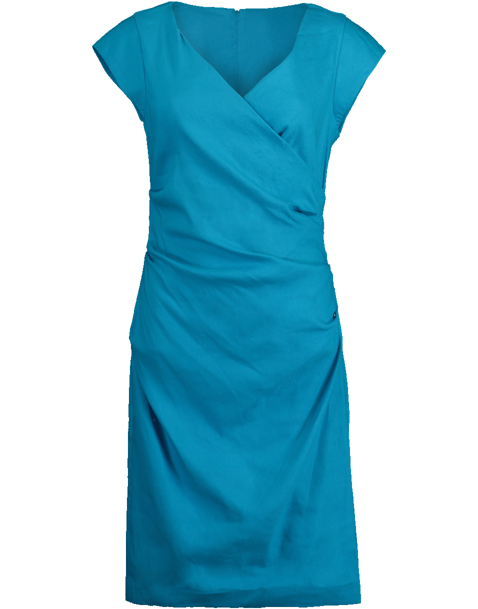 NICOLE MILLER-Stretch Linen Wrap Dress-