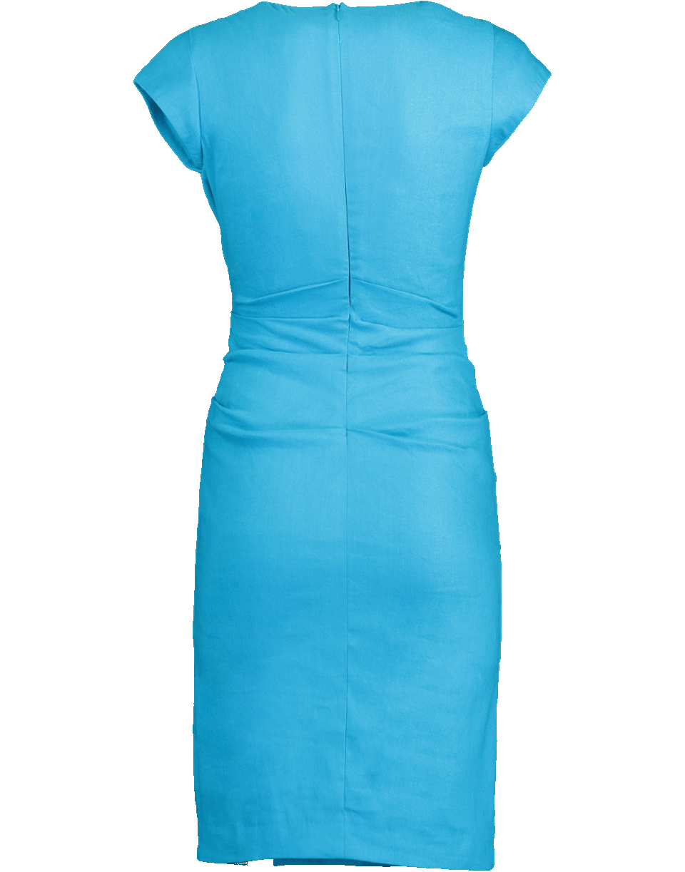 NICOLE MILLER-Stretch Linen Wrap Dress-