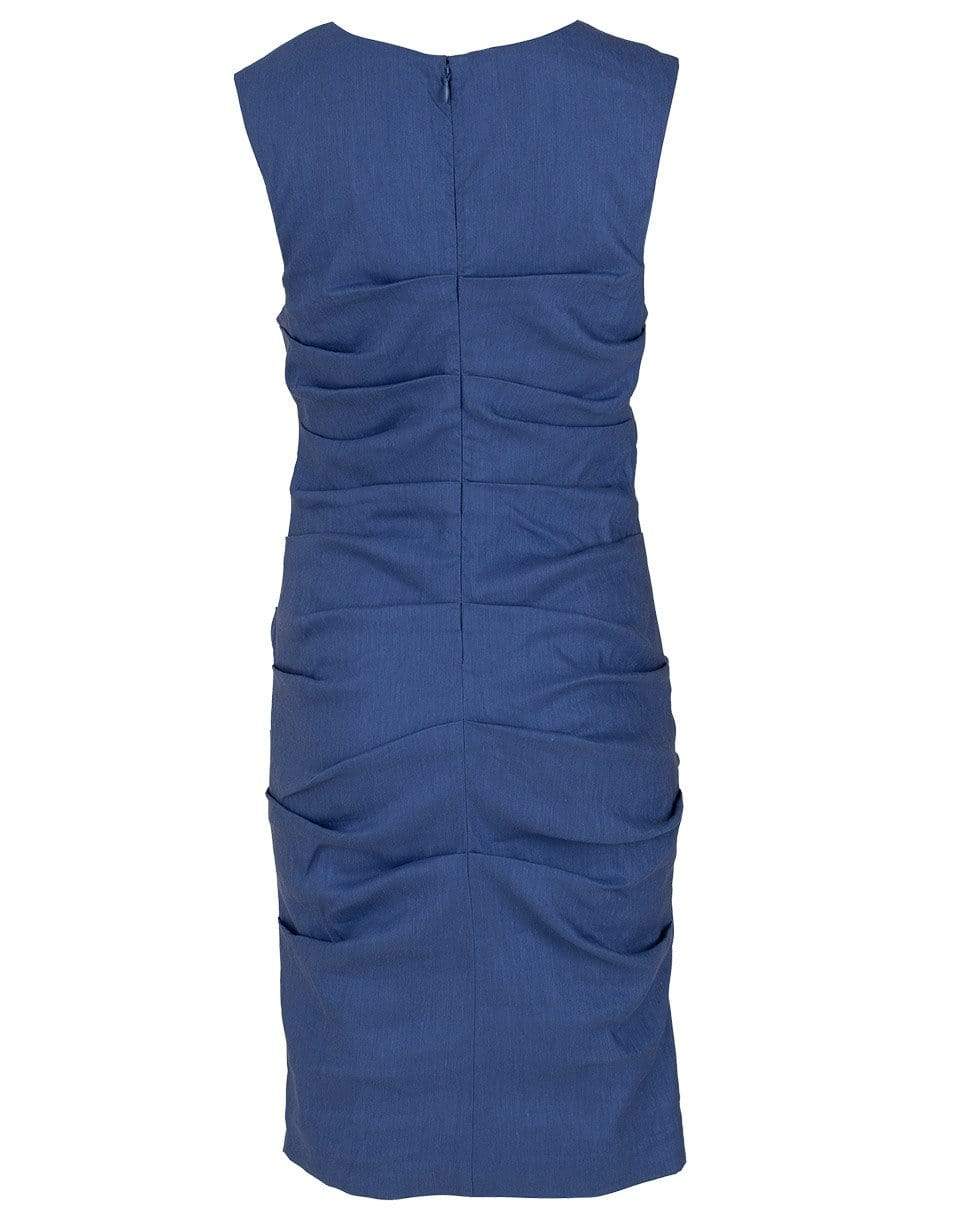 NICOLE MILLER-Denim Stretch Linen Lauren Dress-