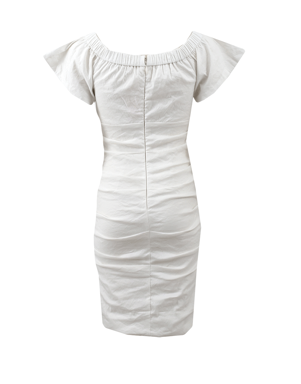 NICOLE MILLER-Off The Shoulder Ruched Dress-