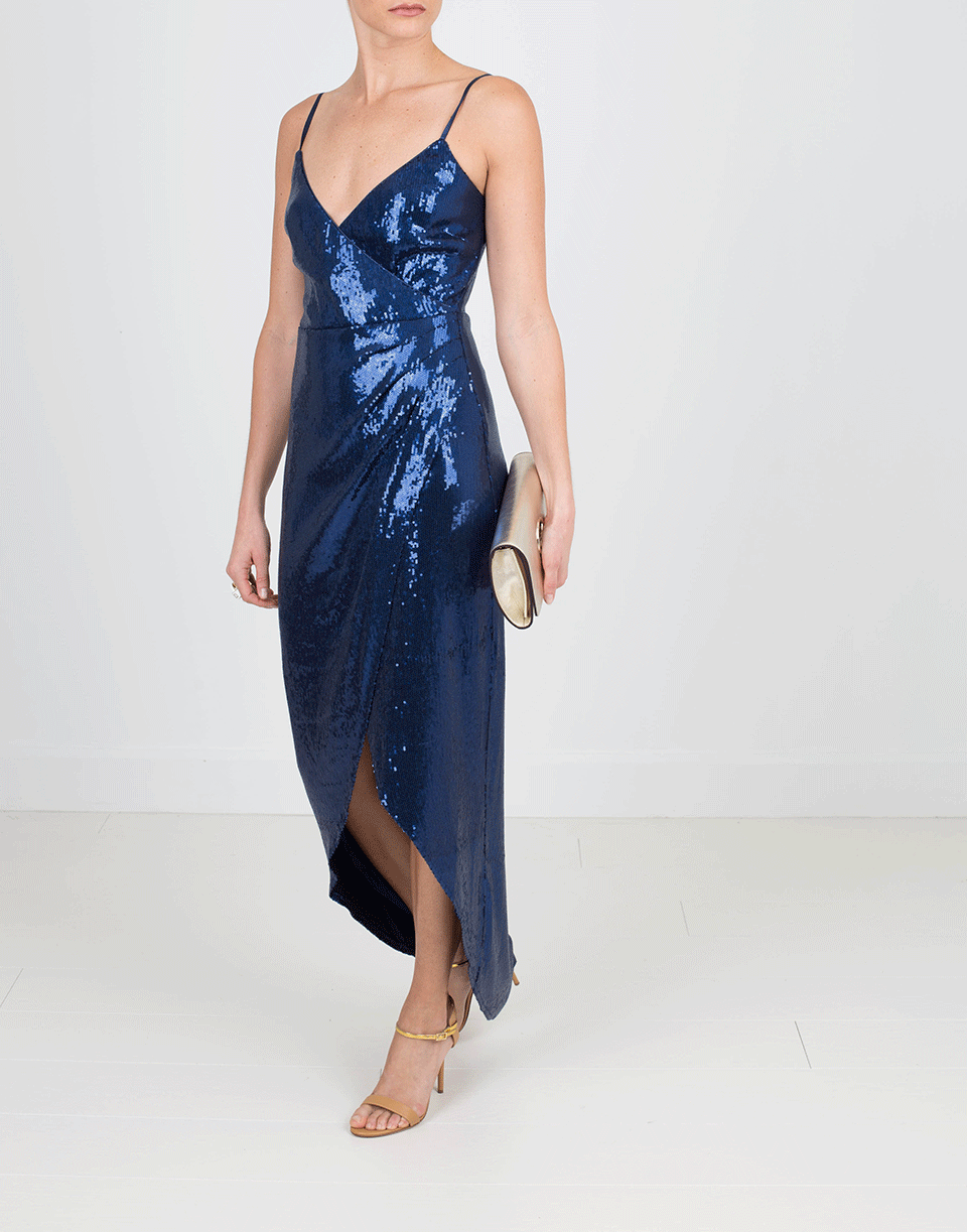 NICOLE MILLER-Sequin Wrap Gown-
