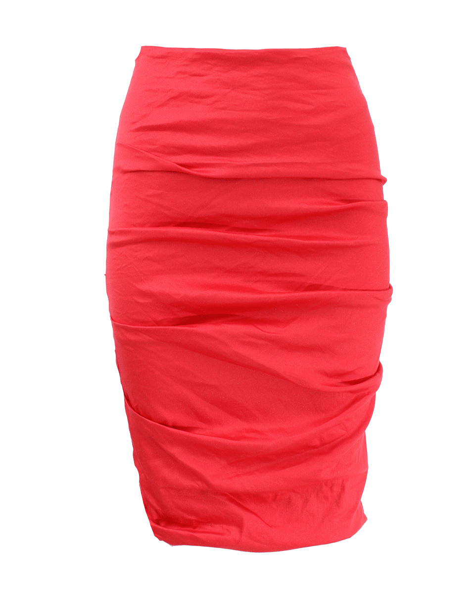 NICOLE MILLER-Metallic Cotton Ruch Skirt-