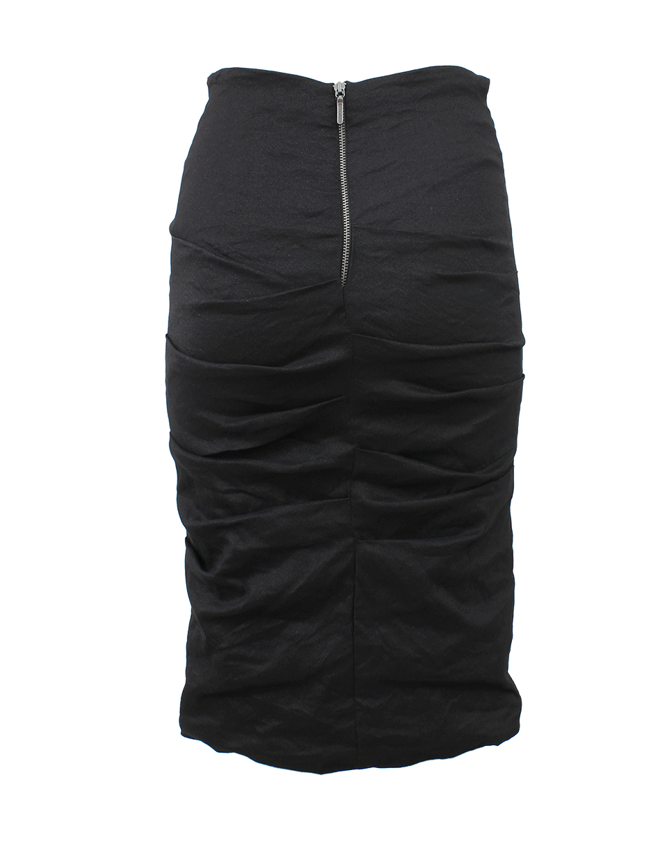 NICOLE MILLER-Metallic Cotton Ruch Skirt-