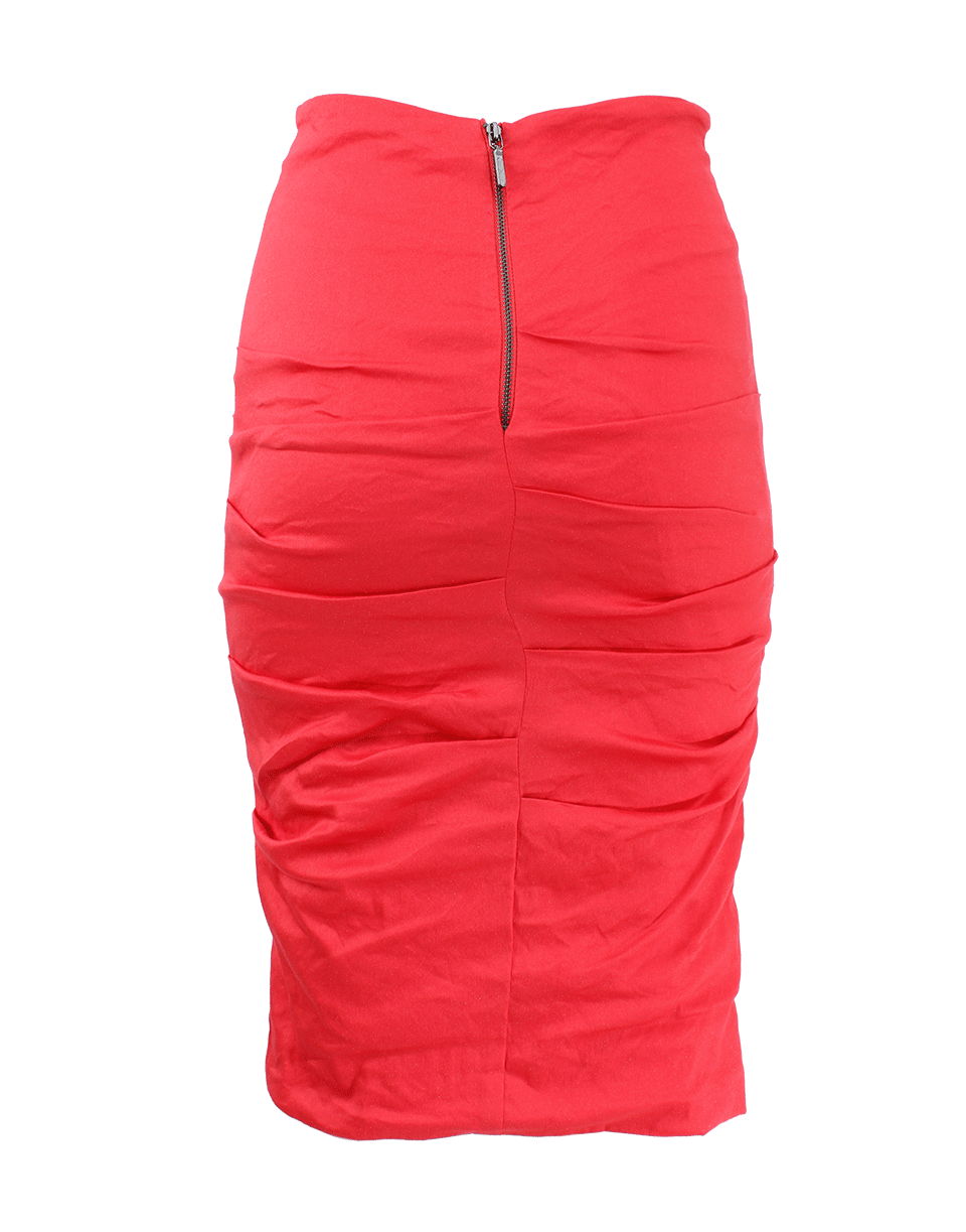 NICOLE MILLER-Metallic Cotton Ruch Skirt-