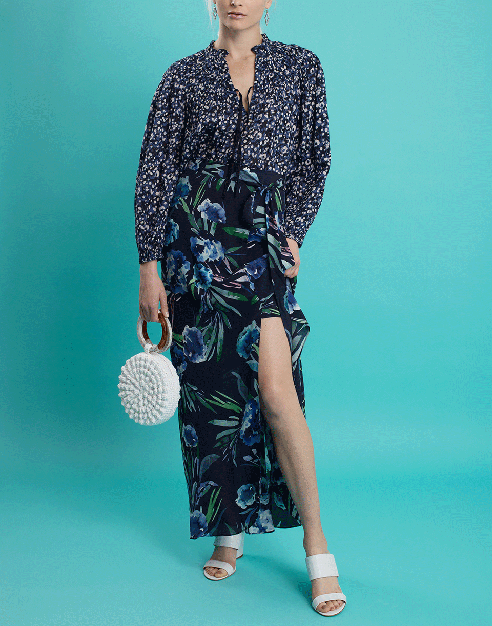 NICOLE MILLER-Long Print Skirt-
