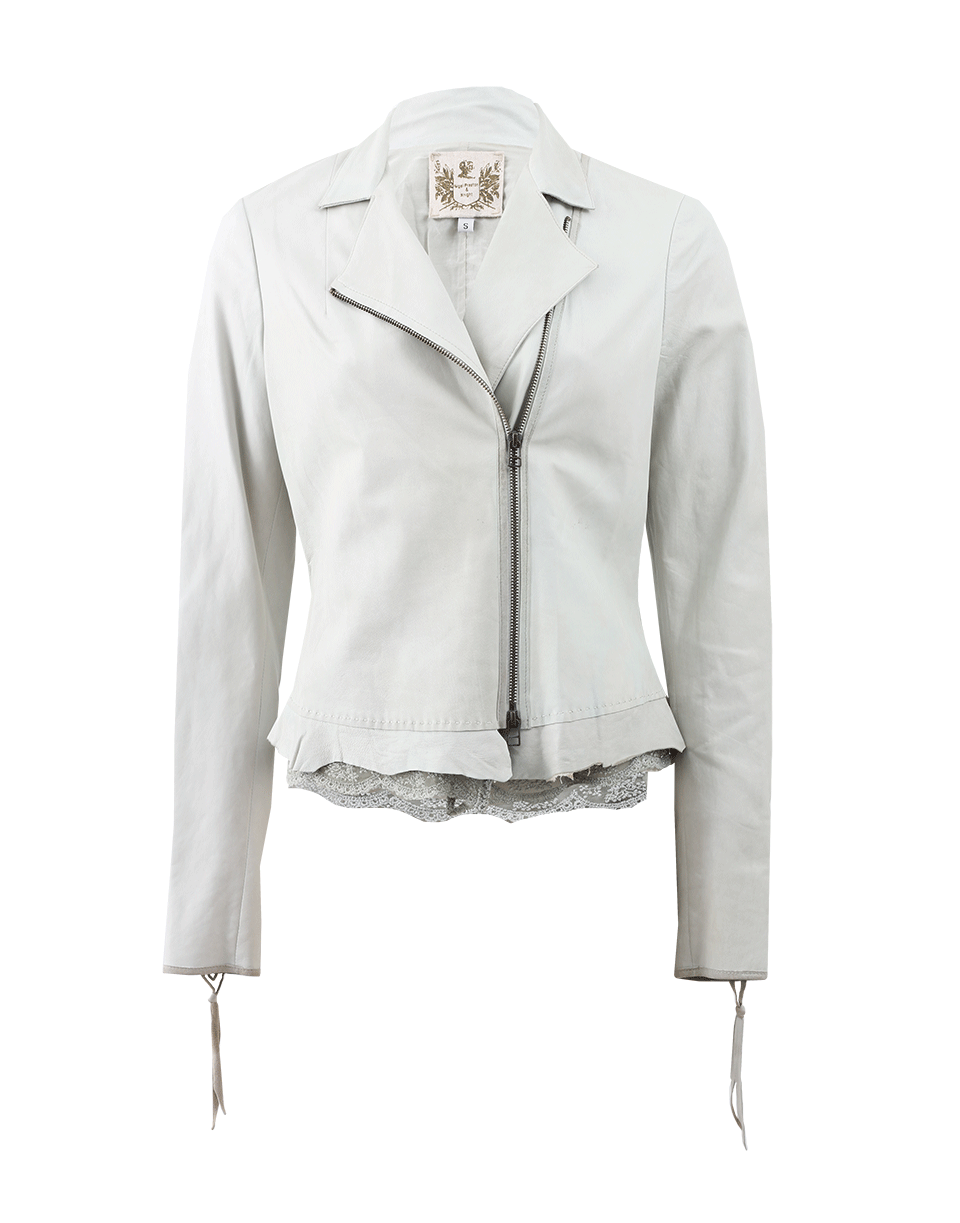 NIGEL PRESTON & KNIGHT-Fairy Biker Leather Jacket-STONE