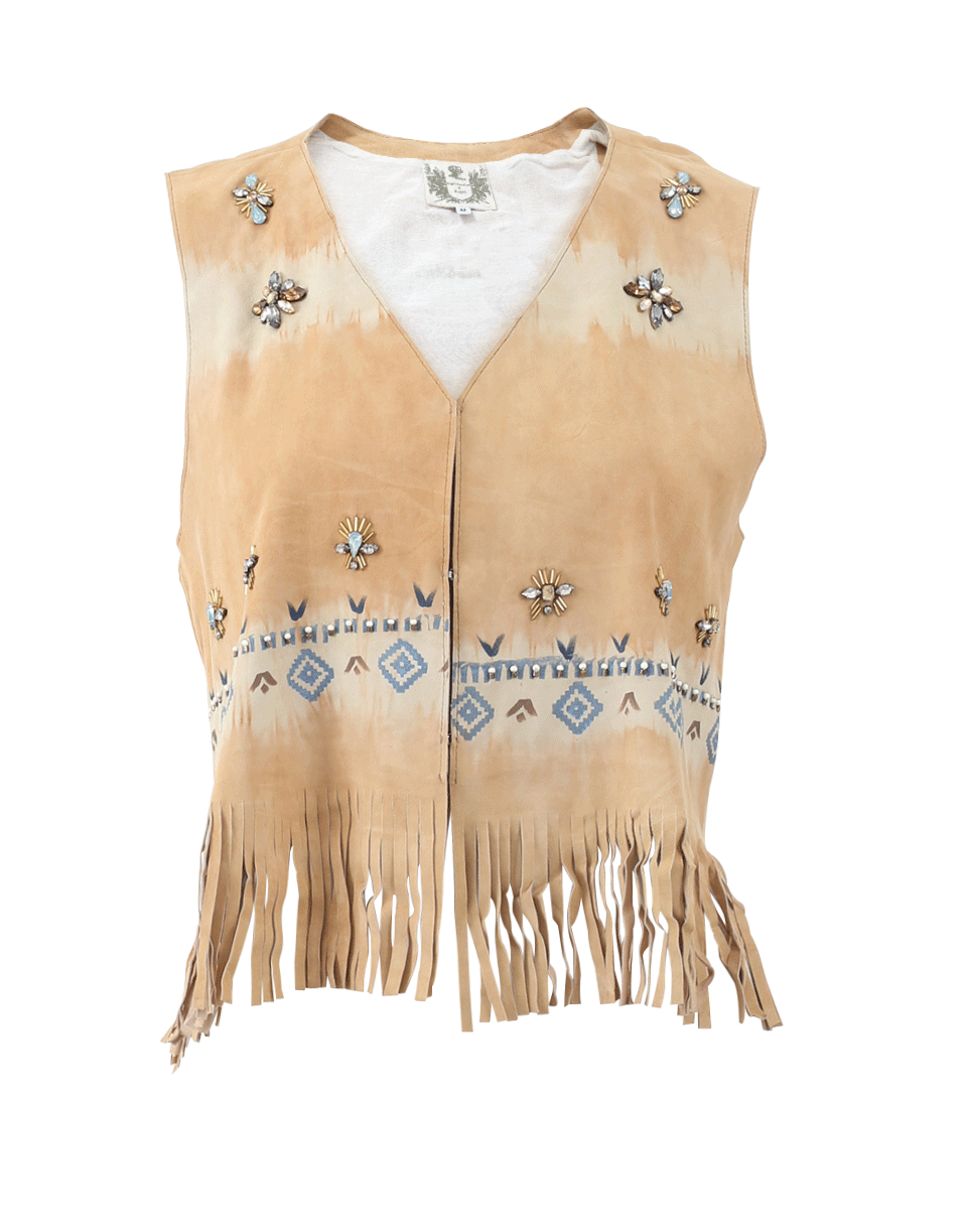 NIGEL PRESTON & KNIGHT-Beaded Fringe Gilet-