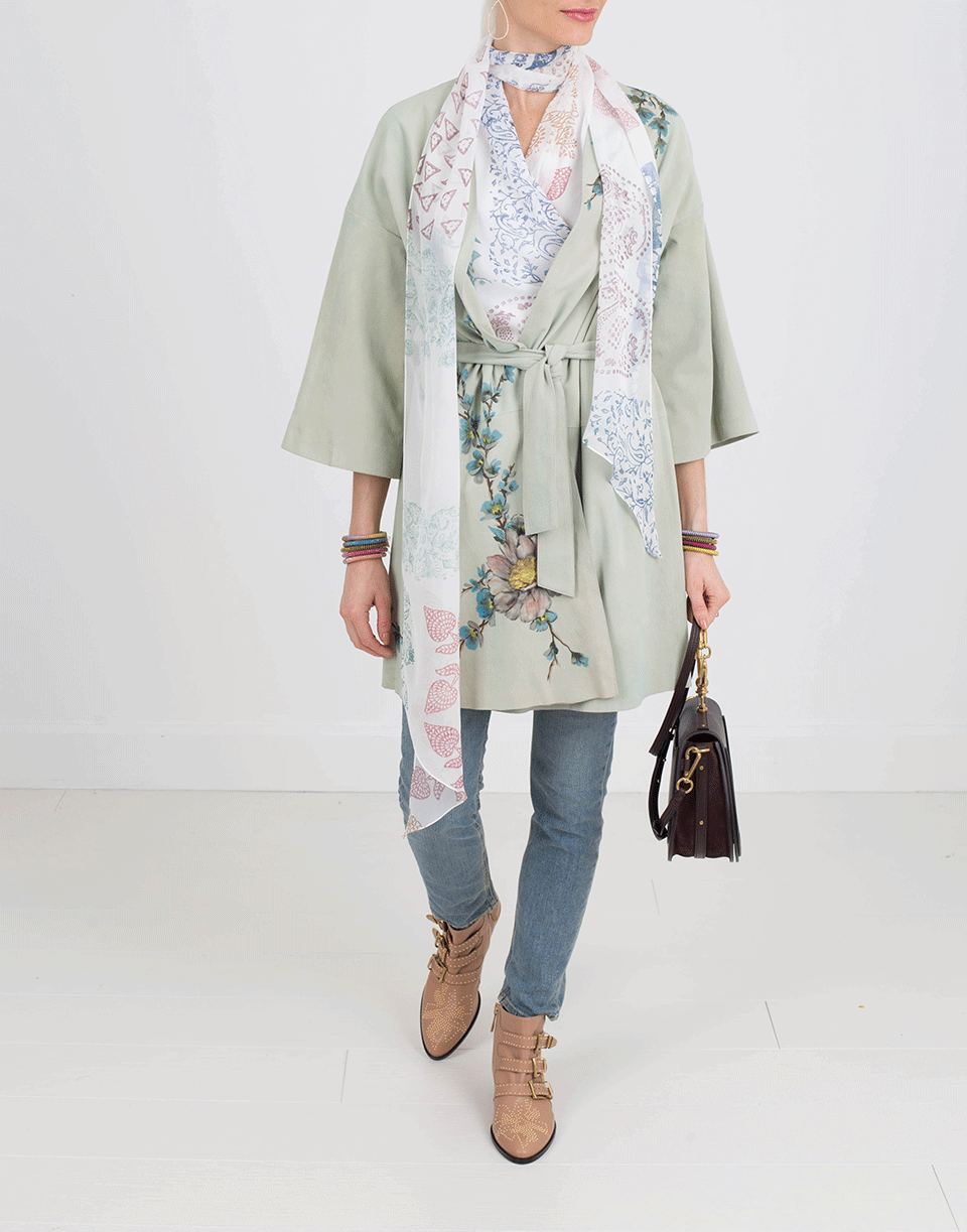 NIGEL PRESTON & KNIGHT-Collarless Kimono Coat-