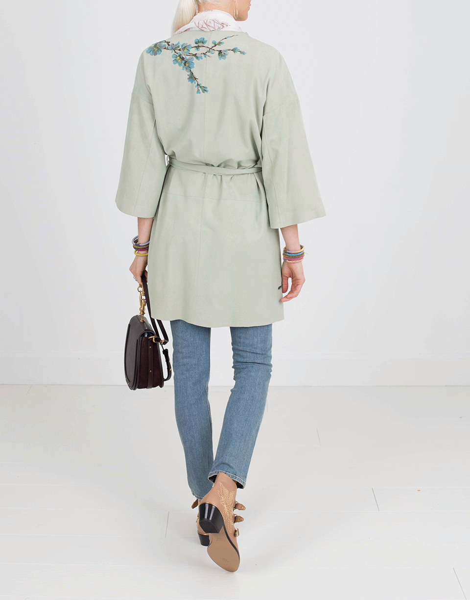 NIGEL PRESTON & KNIGHT-Collarless Kimono Coat-