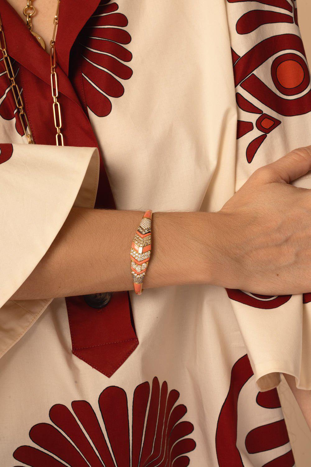 NIKOS KOULIS-Oui Brown Diamond Bracelet-WHITE GOLD