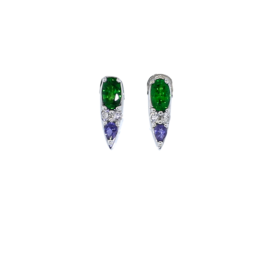 NIKOS KOULIS-Small Spectrum Earrings-WHITE GOLD