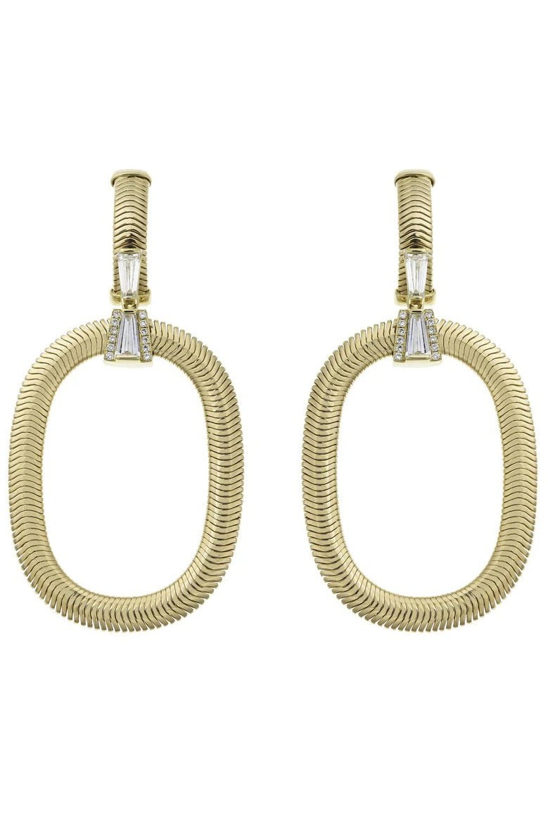 NIKOS KOULIS-Feelings Tapered Diamond Drop Earrings-YELLOW GOLD