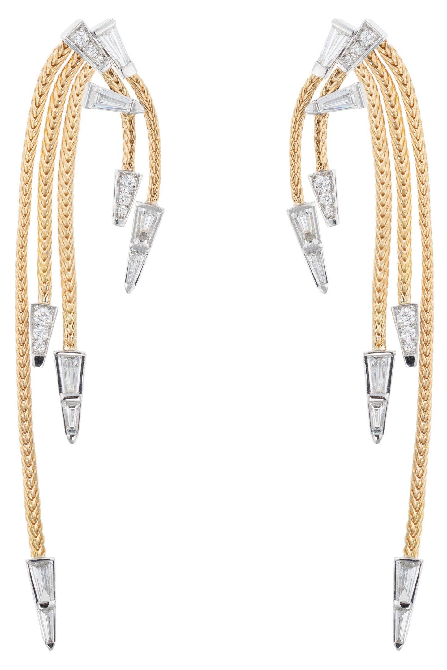 NIKOS KOULIS-Together Tapered Earrings-YELLOW GOLD