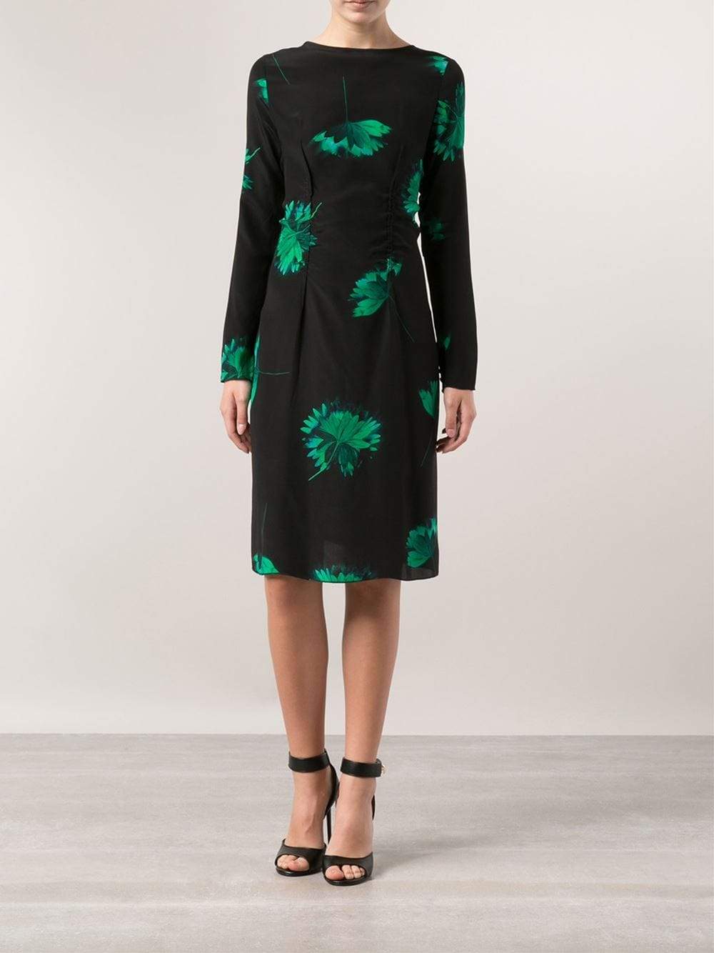 NINA RICCI-Boatneck Flower Print Dress-