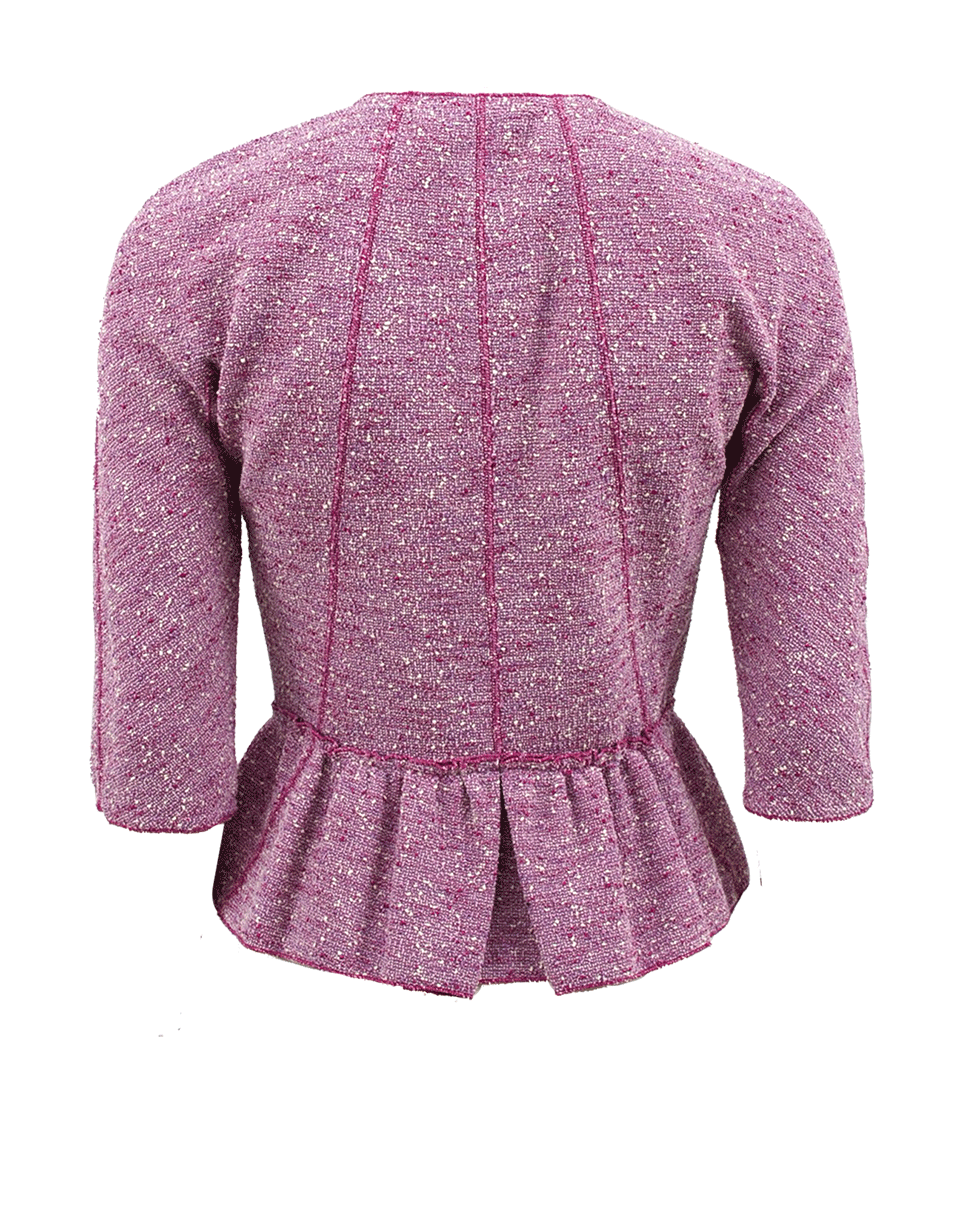 NINA RICCI-Two Pocket Peplum Tweed Jacket-