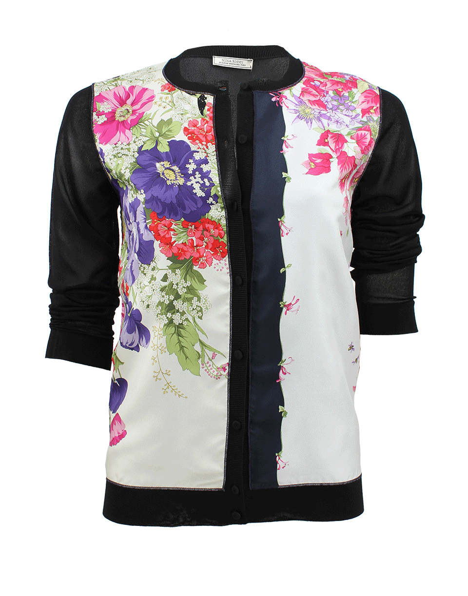 NINA RICCI-Silk Front Cardigan-