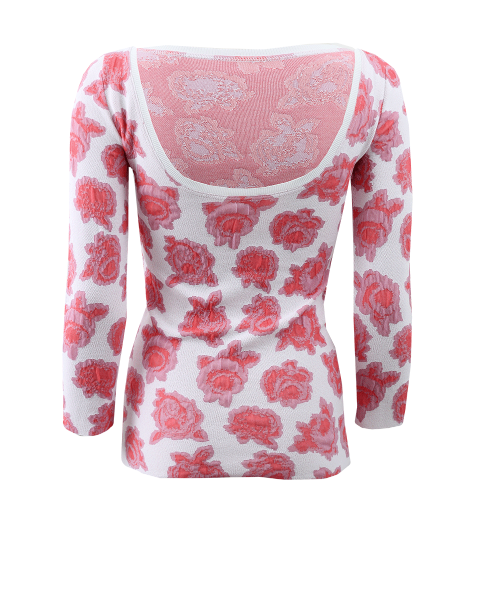 NINA RICCI-Floral Scoop Back Top-
