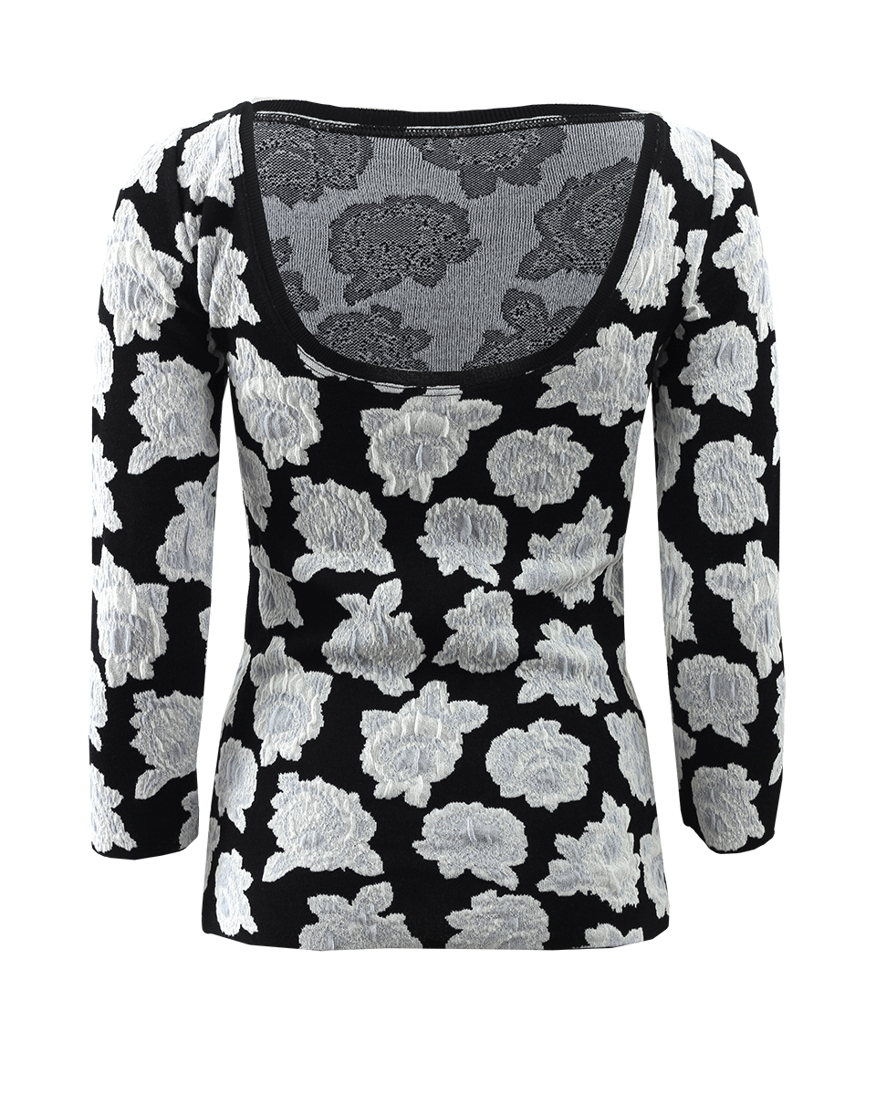 NINA RICCI-Floral Scoop Back Top-