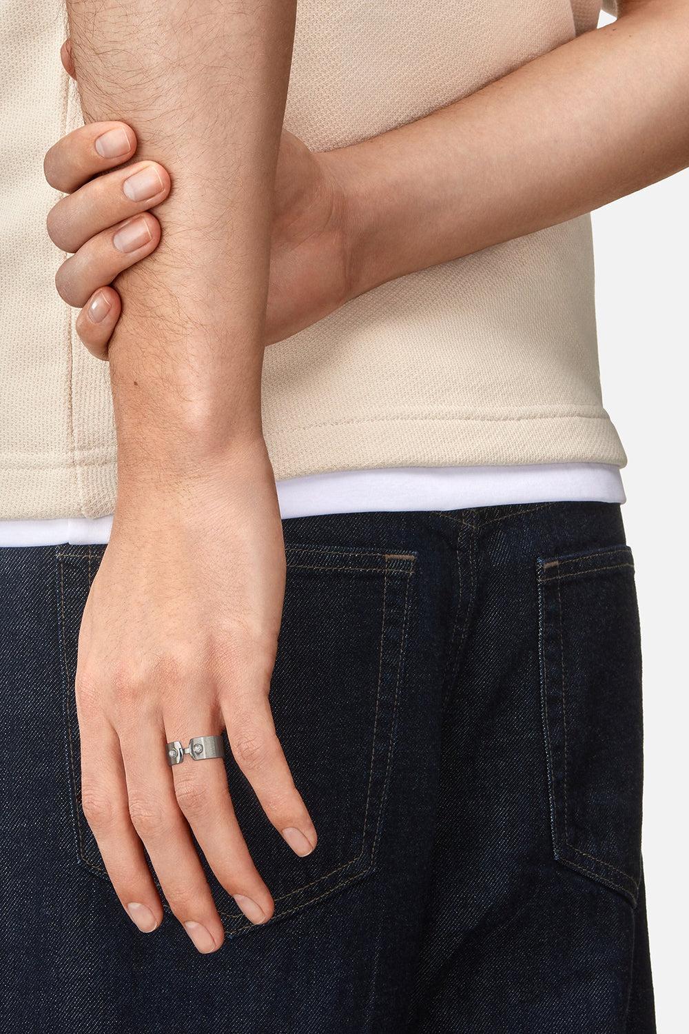 Paris From The Sky Mood Ring - White Gold-TITANIUM-9-JEWELRYFINE JEWELRING-NOUVEL HERITAGE