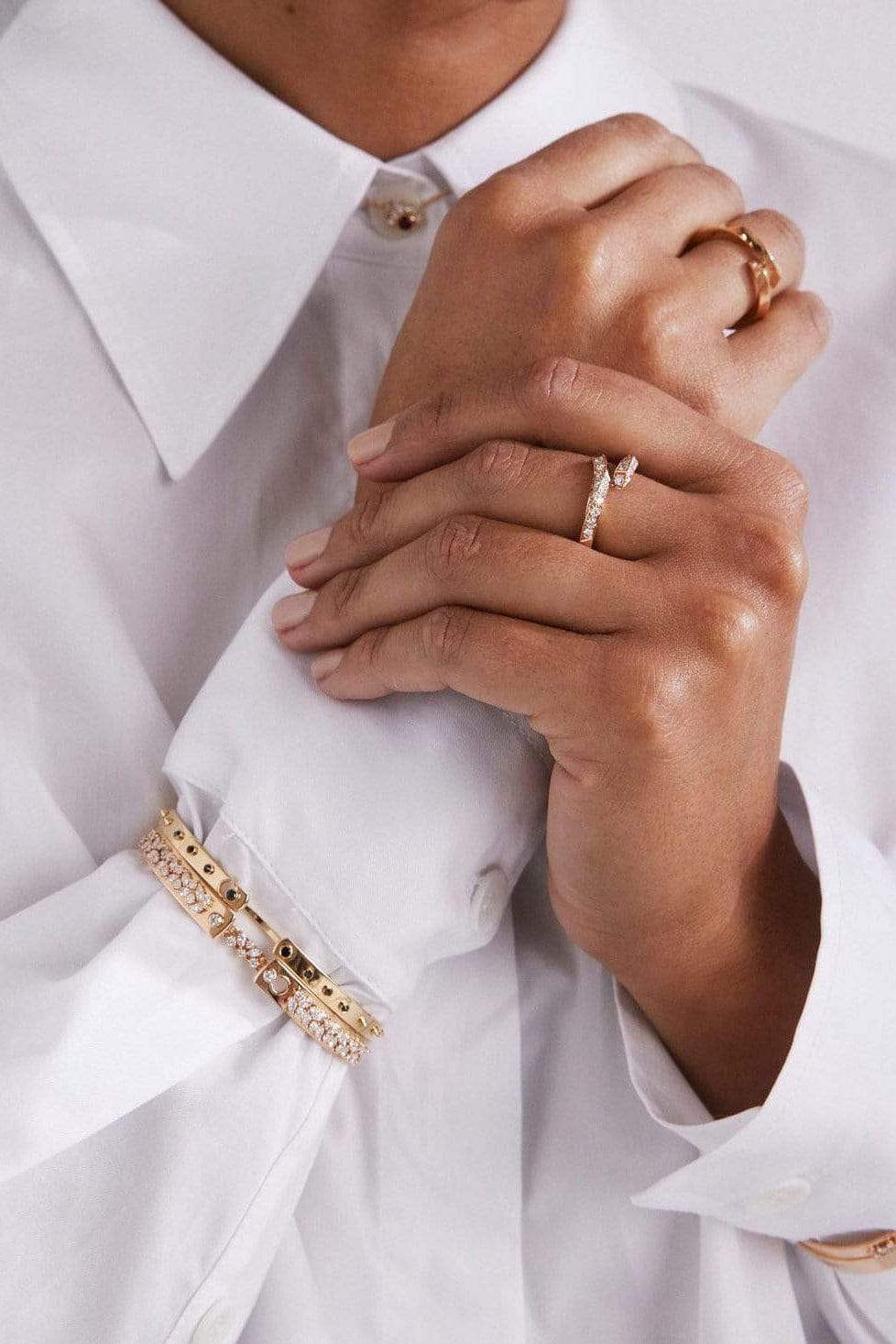 Soiree Mood Bangle Bracelet - Rose Gold-ROSE GOLD-16-JEWELRYFINE JEWELBRACELET O-NOUVEL HERITAGE