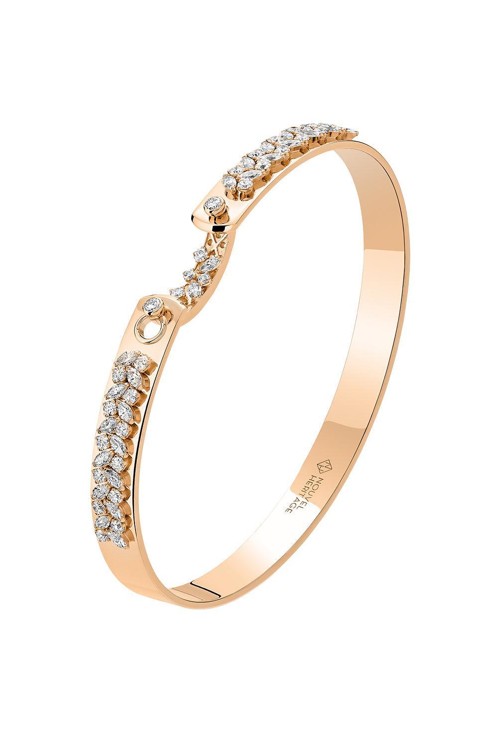 Soiree Mood Bangle Bracelet - Rose Gold-ROSE GOLD-16-JEWELRYFINE JEWELBRACELET O-NOUVEL HERITAGE
