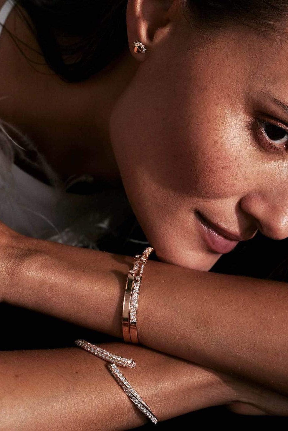 NOUVEL HERITAGE-Under the Stars Mood Bangle-ROSE GOLD