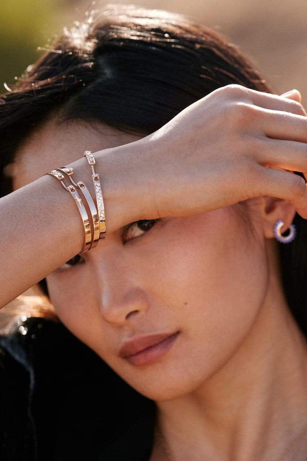 NOUVEL HERITAGE-Under the Stars Mood Bangle-ROSE GOLD