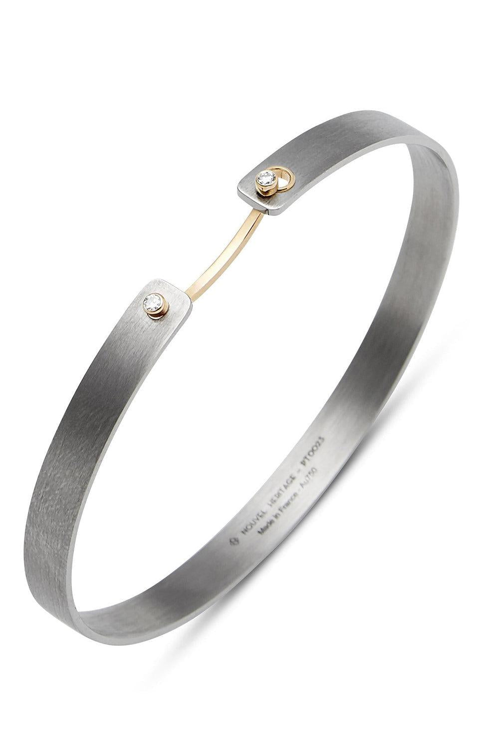 His Titanium Mood Bangle - White Gold-TITANIUM-19-JEWELRYFINE JEWELBRACELET O-NOUVEL HERITAGE