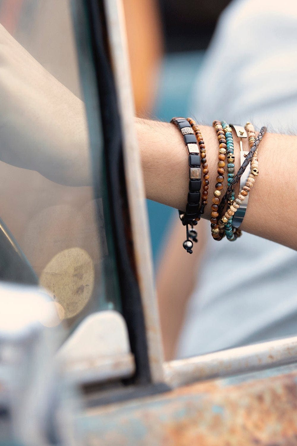 NOUVEL HERITAGE-His Titanium Black Diamond Mood Bangle-TITANIUM