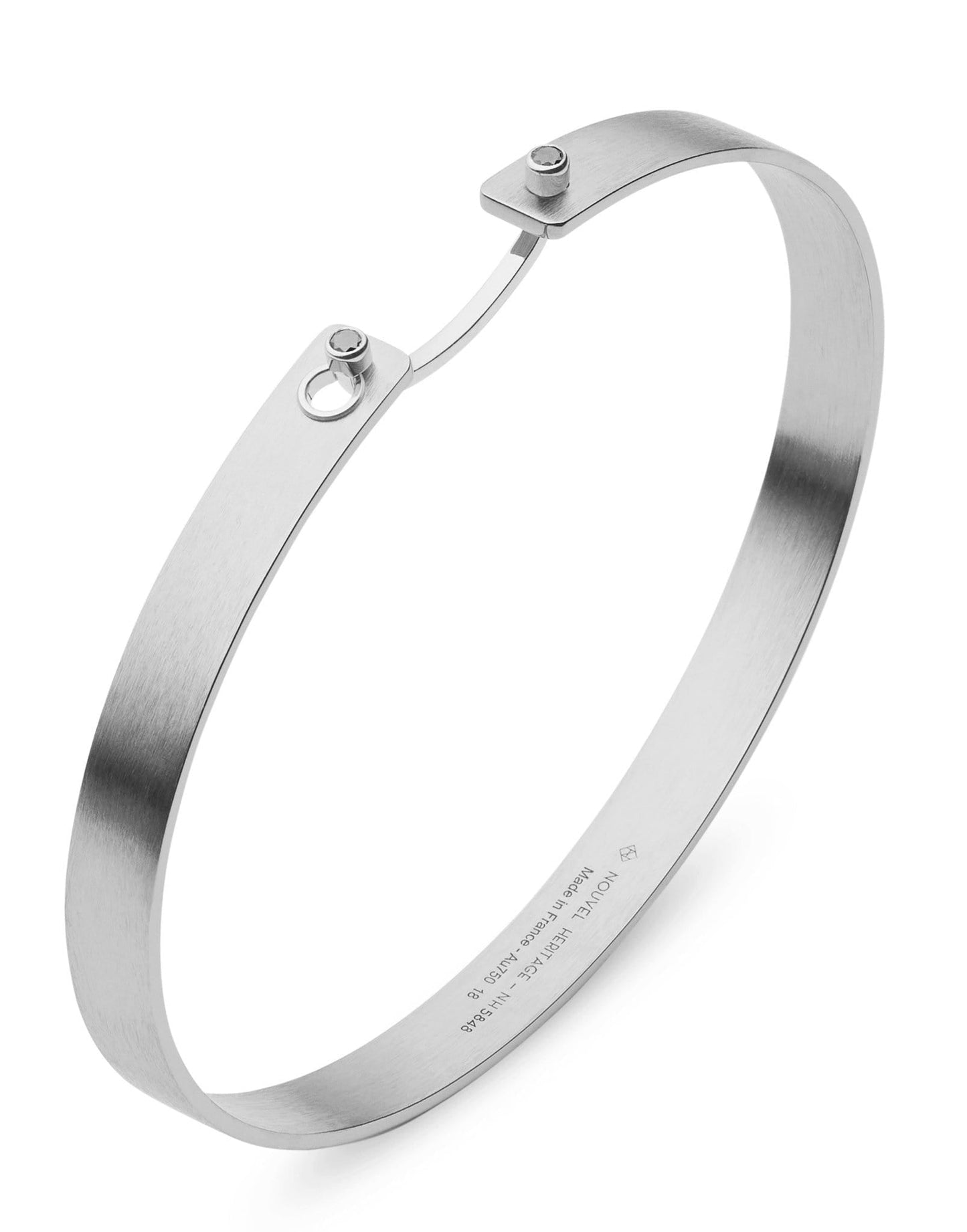 NOUVEL HERITAGE-His Titanium Black Diamond Mood Bangle-TITANIUM