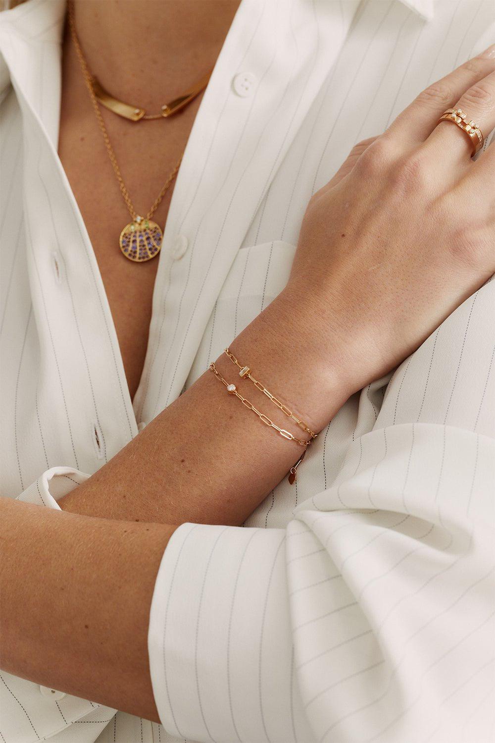 NOUVEL HERITAGE-Baguette Classics Bracelet-WHITE GOLD