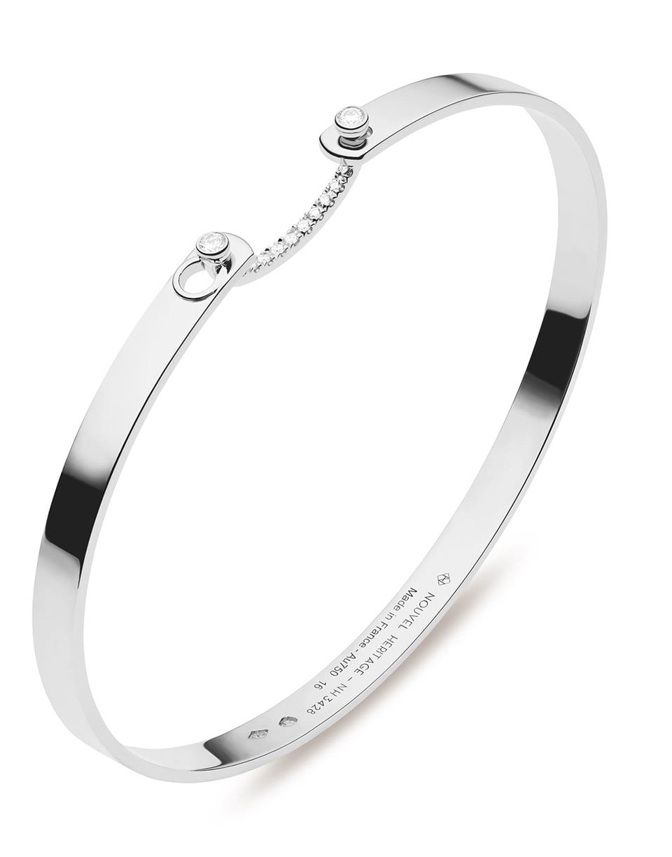NOUVEL HERITAGE-White Gold Diamond Business Meeting Mood Bangle-WHITE GOLD