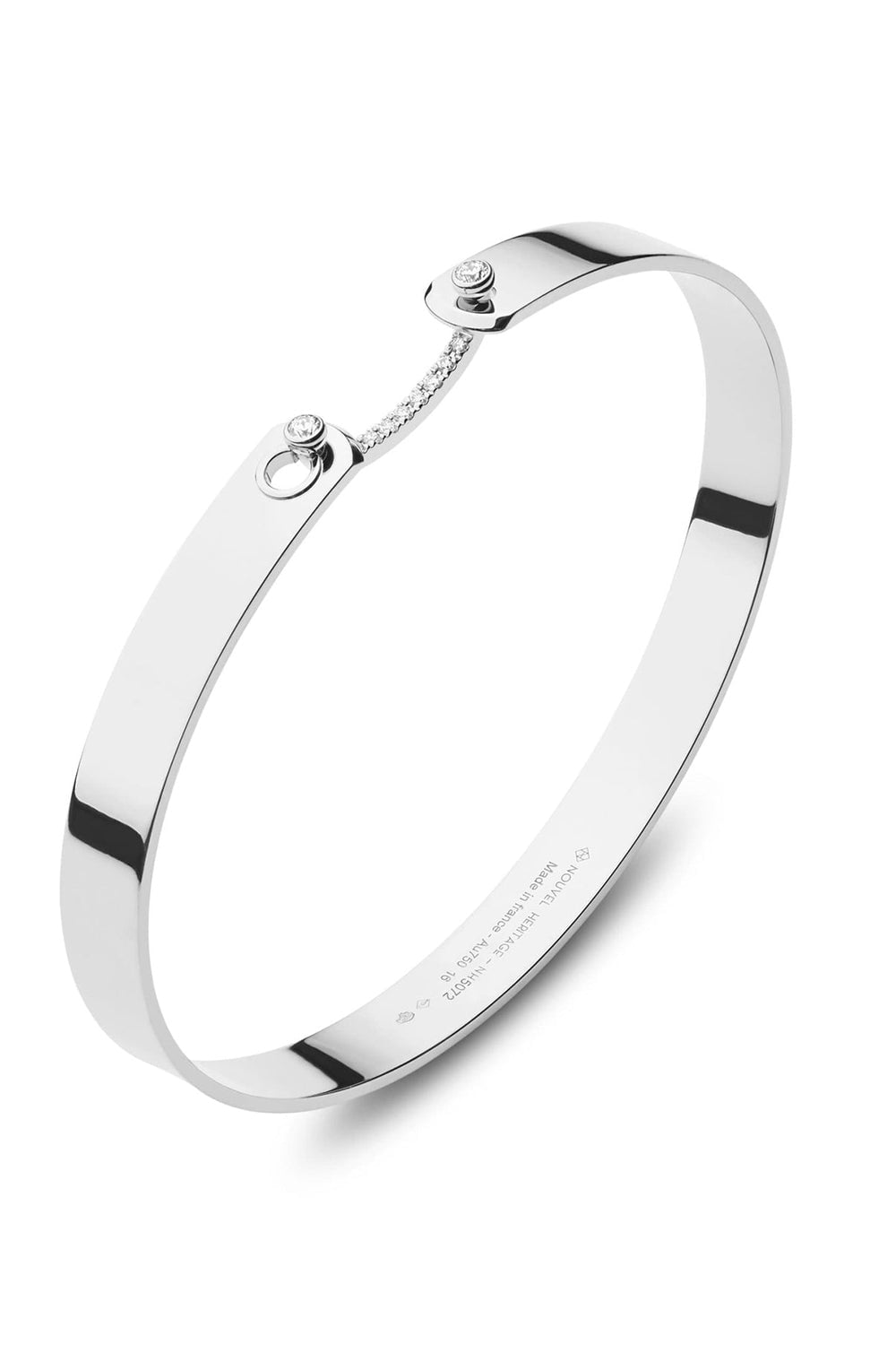 NOUVEL HERITAGE-Business Meeting GM Mood Bangle-WHITE GOLD