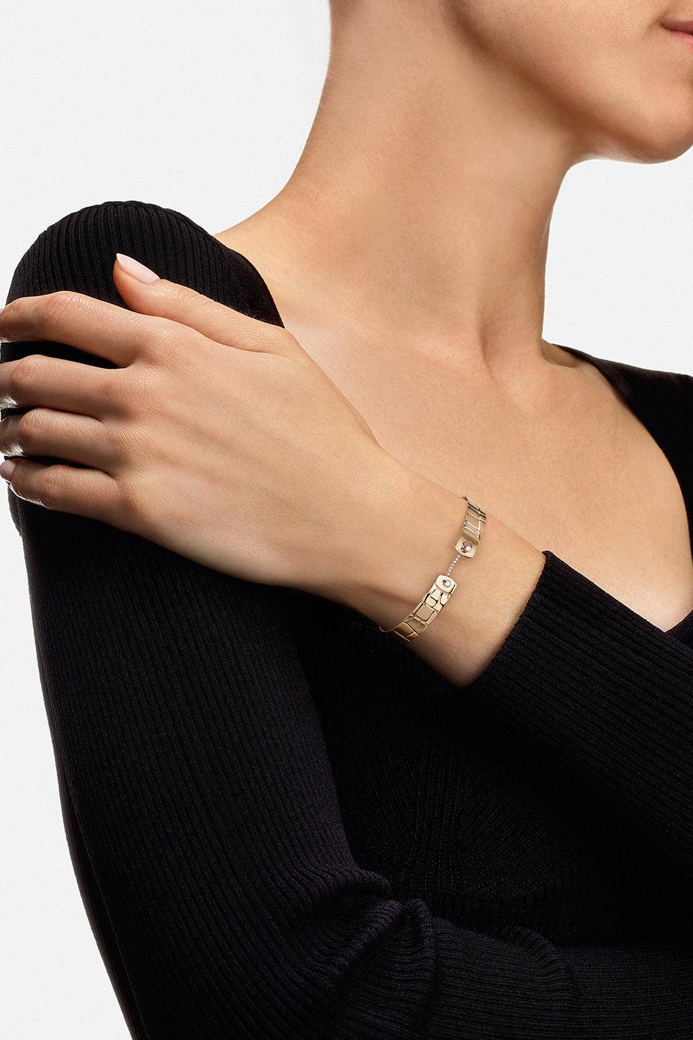 Later Alligator Mood Bangle Bracelet-YELLOW GOLD-16-JEWELRYFINE JEWELBRACELET O-NOUVEL HERITAGE