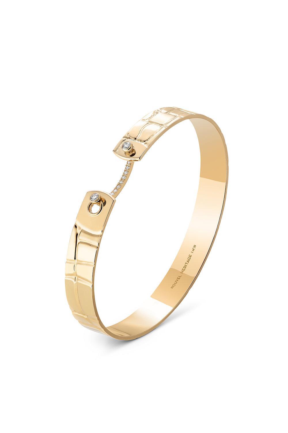 Later Alligator Mood Bangle Bracelet-YELLOW GOLD-16-JEWELRYFINE JEWELBRACELET O-NOUVEL HERITAGE
