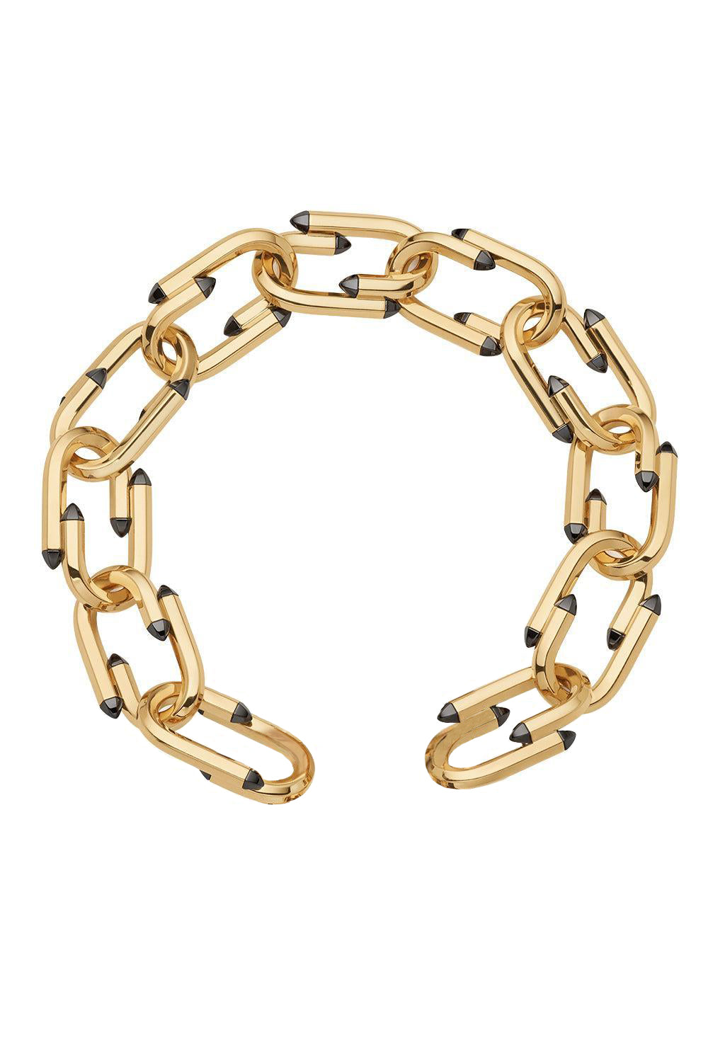 Black Enamel Try Me Chain Bracelet-YELLOW GOLD-JEWELRYFINE JEWELBRACELET O-NOUVEL HERITAGE