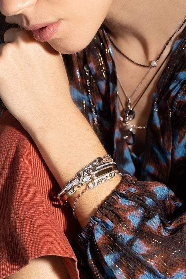 NOUVEL HERITAGE-Diamond Cocktail Time Mood Bangle-YELLOW GOLD