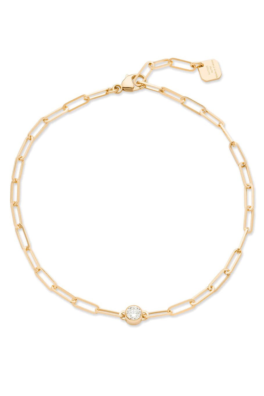 NOUVEL HERITAGE-Round Diamond Link Bracelet-YELLOW GOLD