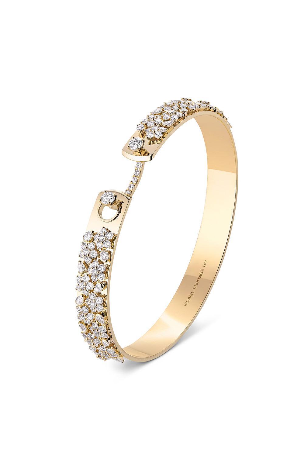The Bee-Sy-Bee Diamond Bangle Bracelet-YELLOW GOLD-JEWELRYFINE JEWELBRACELET O-NOUVEL HERITAGE
