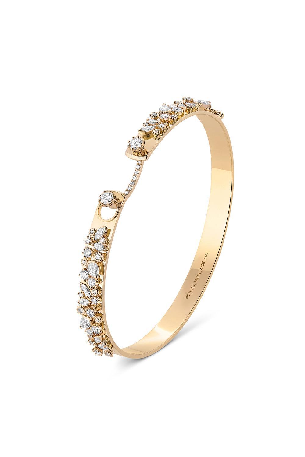 The Early Riser Diamond Bangle Bracelet-YELLOW GOLD-JEWELRYFINE JEWELBRACELET O-NOUVEL HERITAGE
