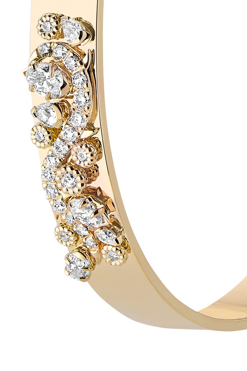 The Quiet Seeker Diamond Bangle Bracelet-YELLOW GOLD-JEWELRYFINE JEWELBRACELET O-NOUVEL HERITAGE